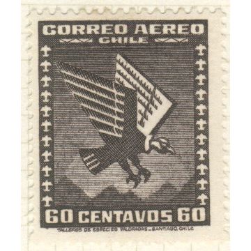 Chile 1934 (Air) - 60c blackish violet - Eagle motif - unused