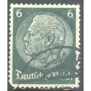 Germany 1934 - 6pf dark green - President Von Hindenburg - used 5