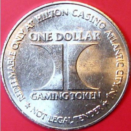 Hilton. $1 Casino Token. Atlantic City, NJ. J66.