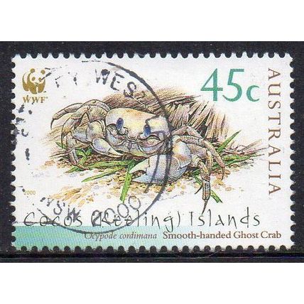Cocos (Keeling) Islands 2000 WWF Crabs - Smooth-handed Ghost Crab 45c Used