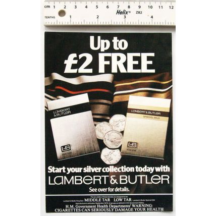 1980 Lambert & Butler Silver Token offer leaflet