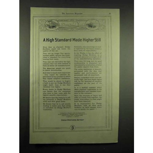 1917 Dodge Car Ad - A High Standard Made Higher Still
