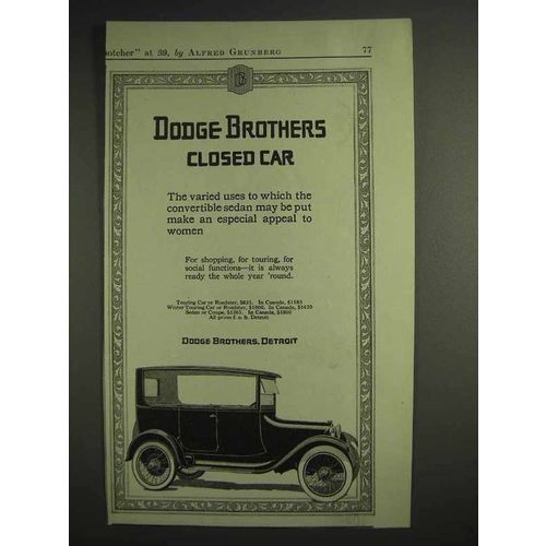 1917 Dodge Closed Car Ad