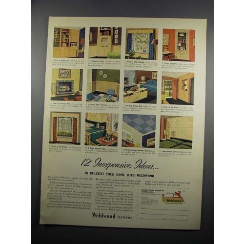 1950 United States Plywood Weldwood Paneling Ad - Ideas