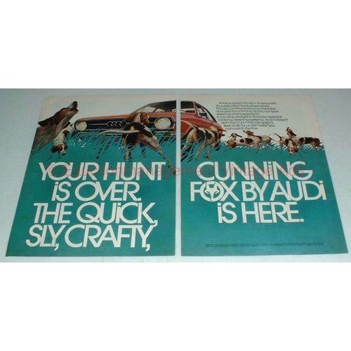 1973 Audi Fox Car Ad - Quick, Sly, Crafty, Cunning Fox!