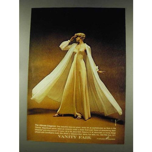 1978 Vanity Fair Bias-Cut Gown Ad - Ultimate Elegance