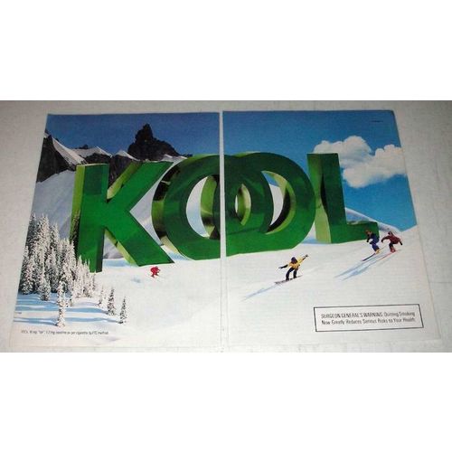 1996 Kool Cigarette Ad - Sking, Snowboard