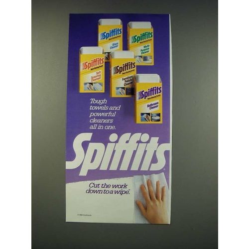 1990 Dow Brands Spiffits Ad - Tough towels and powerful cleaners all in one