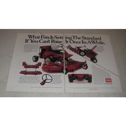 1990 Toro 322-D Mower Ad - What fun is setting standard if you can't raise It