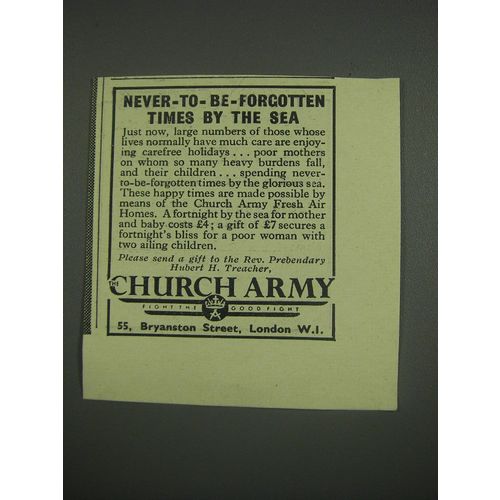 1949 Church Army Ad - Never-to-be-forgotten times by the sea