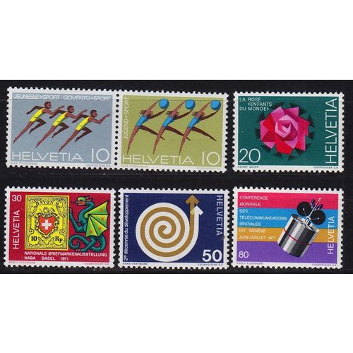 SCHWEIZ SWITZERLAND [1971] MiNr 0940-45 ( **/mnh )