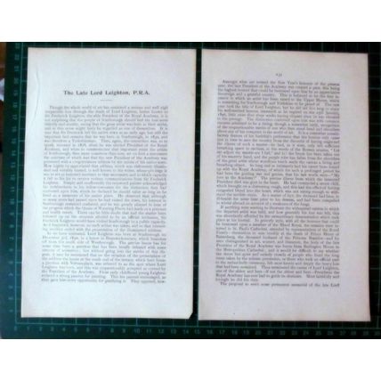 (6104) Sir Frederick Leighton Scarborough - 1901 Article