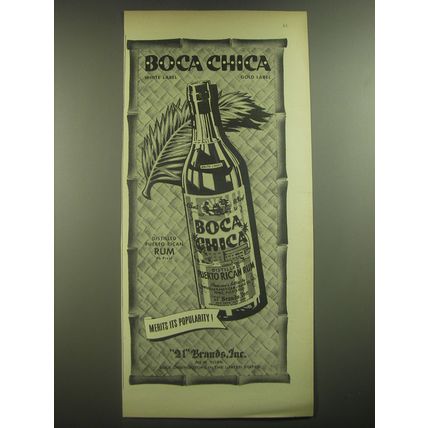 1946 Boca Chica Rum Ad - Merits its popularity