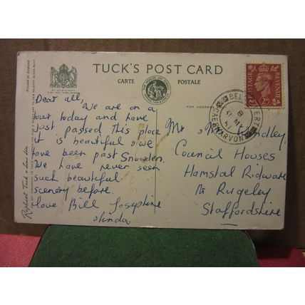 BETWS-Y-COED, WALES, MINERS BRIDGE used postcard by Raphael Tuck 1951 pm =