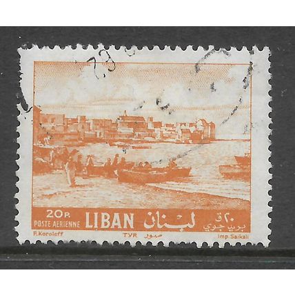 LEBANON 1961 TYPE WATER FRONT 20p ORANGE SG 716 FINE USED#2
