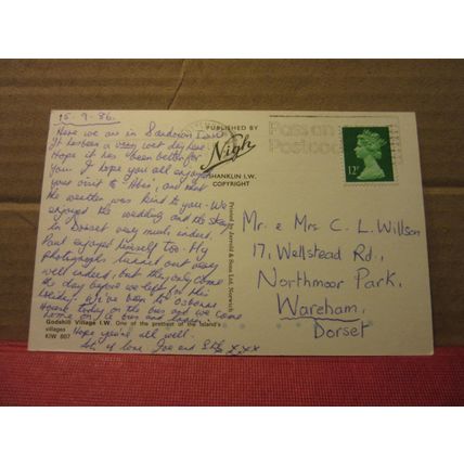 multiview, GODSHILL VILLAGE, ISLE OF WIGHT. used vintage postcard 1986 pm =
