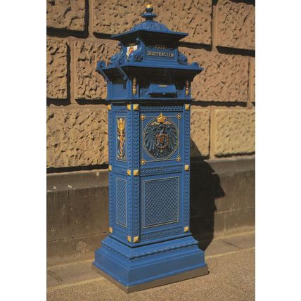 Standbriefkasten Der Reichspost Um 1900 German Pillar Box Postcard