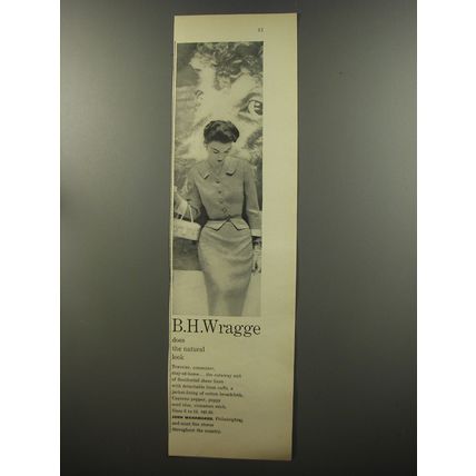 1953 B.H. Wragge Suit Ad - B.H. Wragge does the natural look