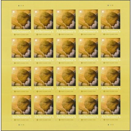 Alzheimer's Semi-Postal Sheet of 20 Current Rate Stamps Scott B6