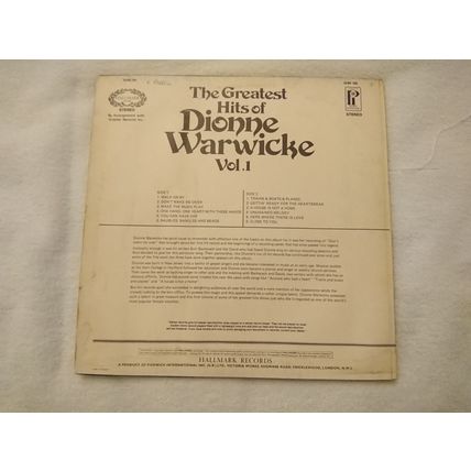 DIONNE WARWICKE – GREATEST HITS VOL 1 - 12" ALBUM