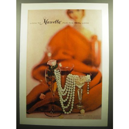 1958 Marvella Jewelry Advertisement - Look to Marvella for the real look