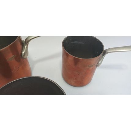 elkington & co. copper pots saucepans nesting set trio chef pub rest restaurant