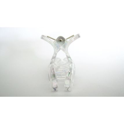 Small clear transparent no color hair claw clip for fine, thin hair