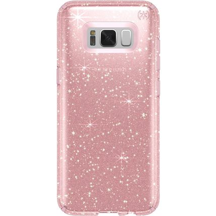 NEW Speck Presidio Clear Pink Glitter Phone Case for Samsung Galaxy S8+ PLUS