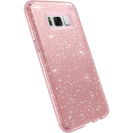 NEW Speck Presidio Clear Pink Glitter Phone Case for Samsung Galaxy S8+ PLUS