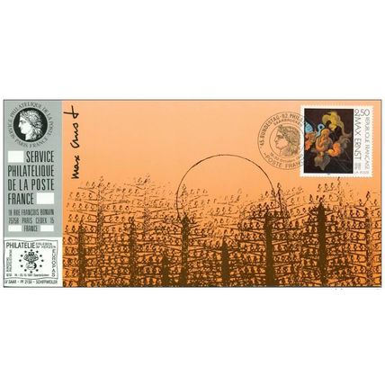 078 Carte officielle Exhibition Saarbrücken 1991 France FDC Max Ernst