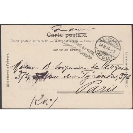 Cathédrale et Grand Pont, Lausanne, 1906 - Chiffelle CPA