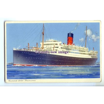 LS1077 - Cunard Liner - Franconia - artist Kenneth Shoesmith - postcard