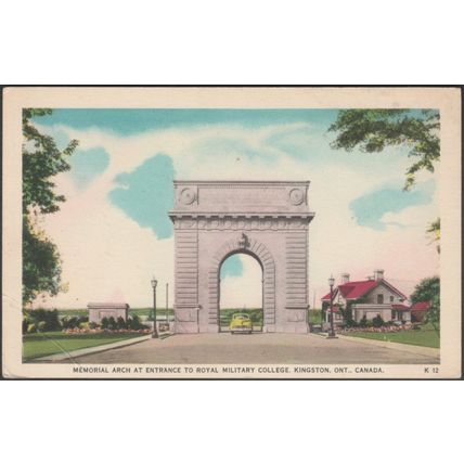 Memorial Arch, Royal Military College, Kingston ON, c.1950s - Valentine-Black PC