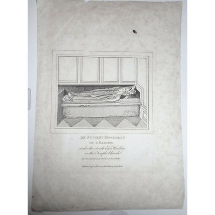 1800 An Antient monument of a bishop in Temple Church, London