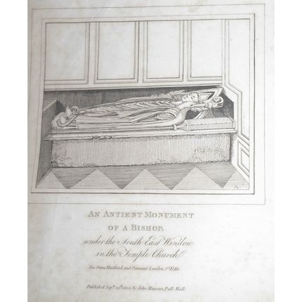 1800 An Antient monument of a bishop in Temple Church, London