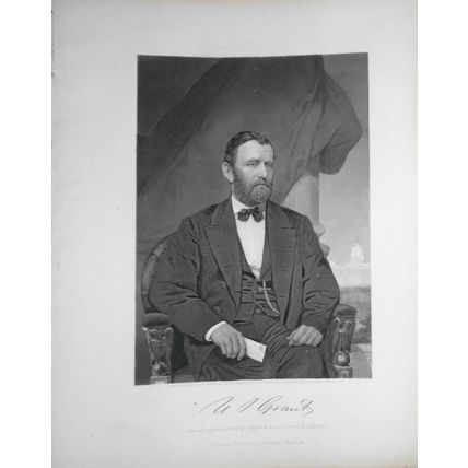 Ulysses S. Grant .. 1873 engraving - Duyckinck Portrait Gallery
