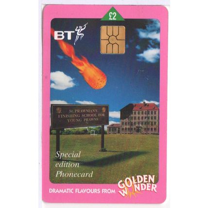 UK BT Phone Card - Golden Wonder - Prawn Cocktail - Special Edition - 1998