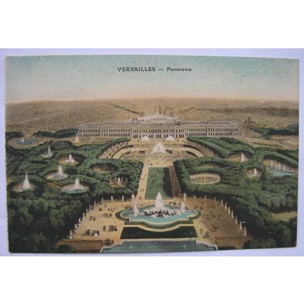 vintage colour postcard Versailles Panorama