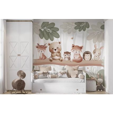 Kids Wall Mural Cute Animals Photo Wallpaper for Children's Room Decor Murals