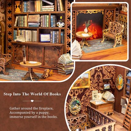 Cutefun Book Nook Kit, DIY Miniature House Kit for Adults, 3D Wooden Puzzle Book