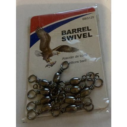 Eagle Claw Fishing Tackle Barrel Swivel -Size 5 -BBS125 - 10 pieces