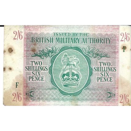 British Military Authority 2 Shillings 6 pence Bill