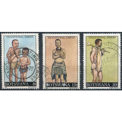 Traditional Dress: 3 Values - Botswana 1990 - FH - SG 697/9