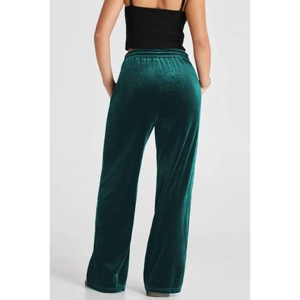 Evergreen Solid Drawstring Waist Wide Leg Pants