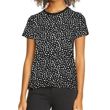 Black Cheetah Print O-neck Short Sleeve T Shirt