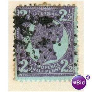 Queensland 1897 - QV - 2½d violet on blue paper - used