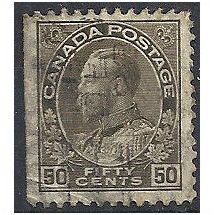 Canada 1912 SG215 50c Sepia Good Used ..