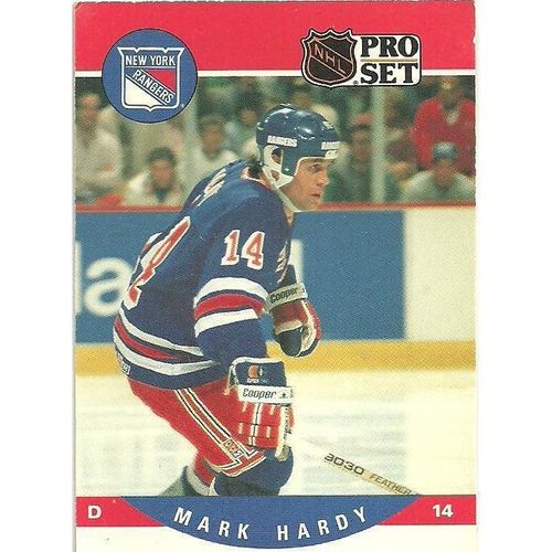 NHL Pro Set 1990 Hockey Trading Card #489 Mark Hardy #14 New York Rangers