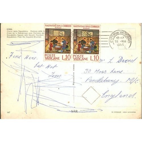 Italy Postcard - Vatican City - Roma - Piazza della Republica 1965