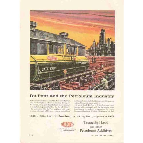 du pont 1959 oil gas petroleum petrochemical industry vintage ad